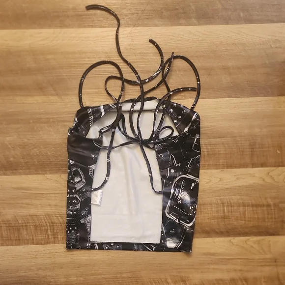 Urban Outfitters Silent + Noise Y2K Open Back Graphic Tank Indie Sleaze - Picture 5 of 6